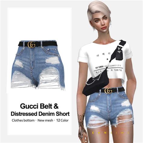 sims 4 bed ts4 m gucci belt pants|sims 4 gucci outfits.